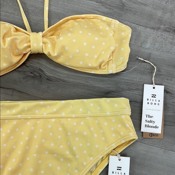 ☀️BILLABONG☀️ SUNDIPPED BANEDEAU SUNDIPPED RISE BIKINI SET - Picture 8 of 15